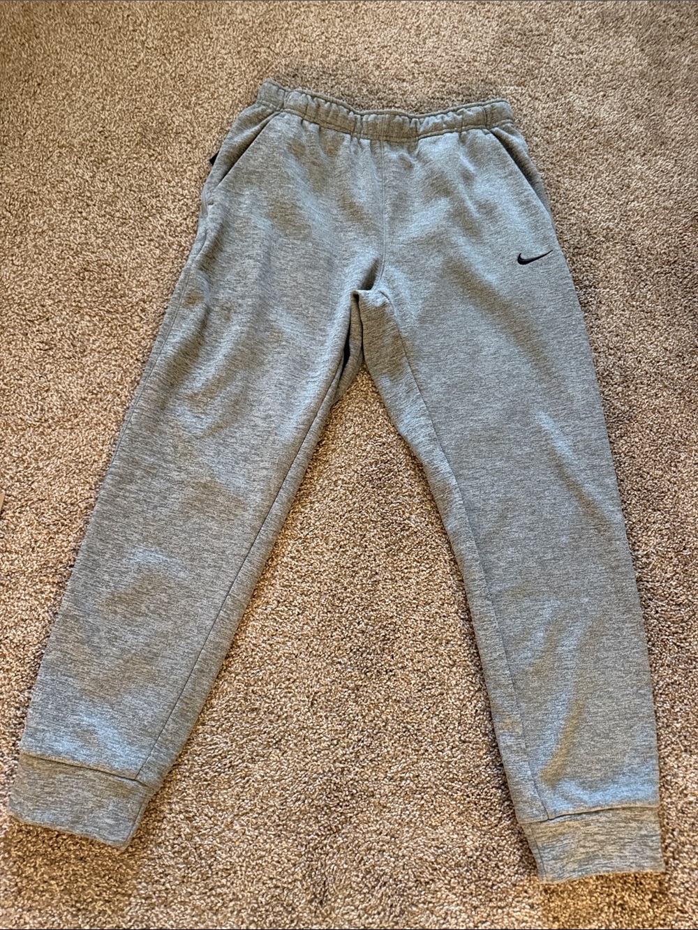 Nike Light Gray Joggers with Black Swoosh